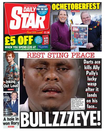 Daily Star Newspaper Front Page (UK) for 19 December 2025