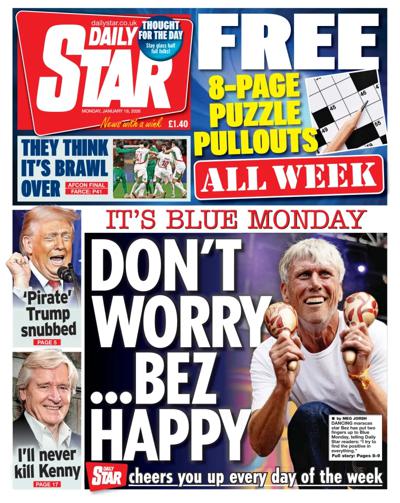 Daily Star Newspaper Front Page (UK) for 19 January 2026
