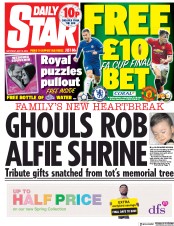 Daily Star (UK) Newspaper Front Page for 19 May 2018