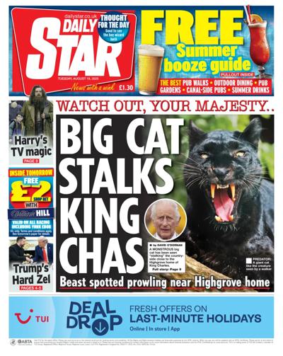 Daily Star Newspaper Front Page (UK) for 19 August 2025