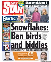 Daily Star (UK) Newspaper Front Page for 19 September 2019