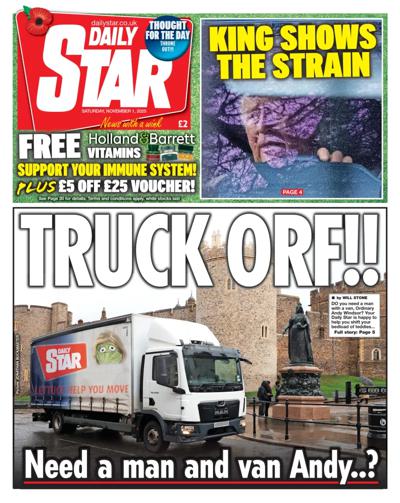 Daily Star Newspaper Front Page (UK) for 1 November 2025