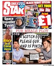 Daily Star (UK) Newspaper Front Page for 1 December 2020