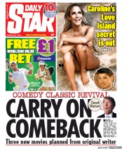 Daily Star (UK) Newspaper Front Page for 1 July 2019