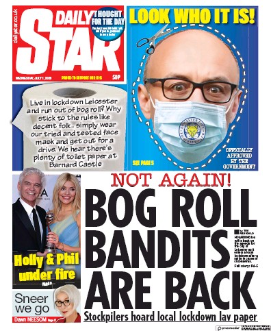 Daily Star Newspaper Front Page (UK) for 1 July 2020