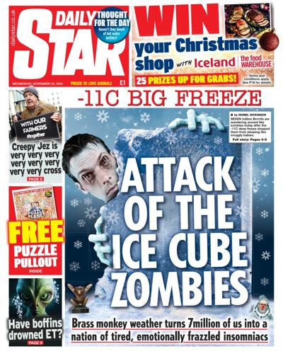 Daily Star Newspaper Front Page (UK) for 20 November 2024