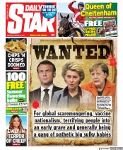 Daily Star (UK) Newspaper Front Page for 20 March 2021