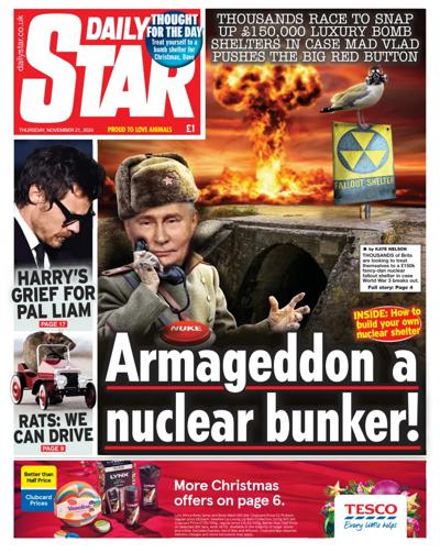 Daily Star Newspaper Front Page (UK) for 21 November 2024