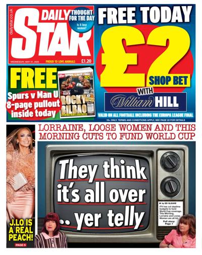 Daily Star Newspaper Front Page (UK) for 21 May 2025