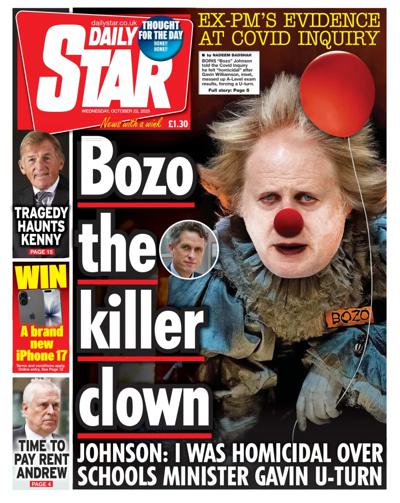 Daily Star Newspaper Front Page (UK) for 22 October 2025