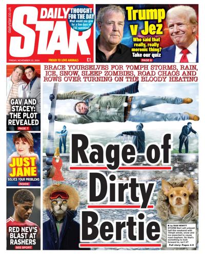 Daily Star Newspaper Front Page (UK) for 22 November 2024