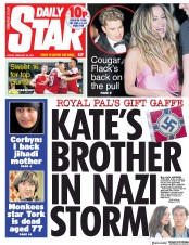 Daily Star (UK) Newspaper Front Page for 22 February 2019