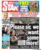 Daily Star (UK) Newspaper Front Page for 22 July 2021