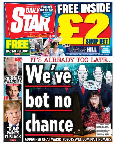 Daily Star Newspaper Front Page (UK) for 22 August 2025