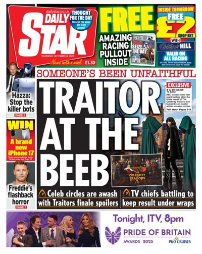 Daily Star Newspaper Front Page (UK) for 23 October 2025