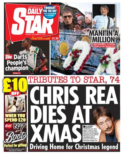 Daily Star Newspaper Front Page (UK) for 23 December 2025