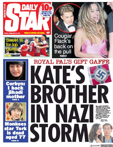 Daily Star Newspaper Front Page (UK) for 23 February 2019