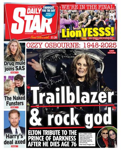 Daily Star Newspaper Front Page (UK) for 23 July 2025