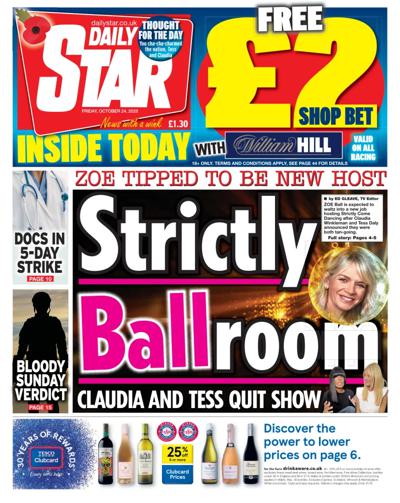Daily Star Newspaper Front Page (UK) for 24 October 2025