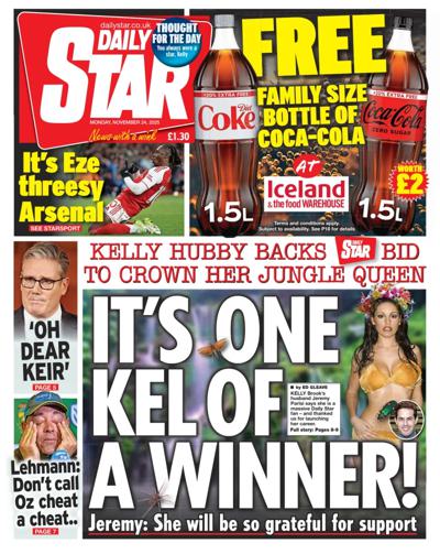 Daily Star Newspaper Front Page (UK) for 24 November 2025