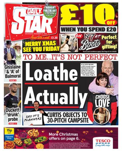Daily Star Newspaper Front Page (UK) for 24 December 2025