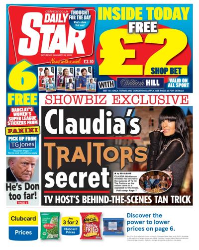Daily Star Newspaper Front Page (UK) for 24 January 2026