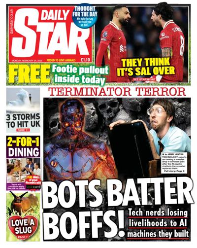 Daily Star Newspaper Front Page (UK) for 24 February 2025