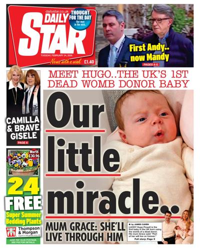 Daily Star Newspaper Front Page (UK) for 24 February 2026