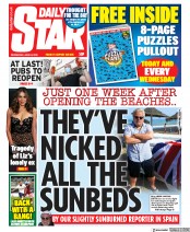 Daily Star (UK) Newspaper Front Page for 24 June 2020