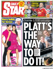 Daily Star (UK) Newspaper Front Page for 24 September 2015