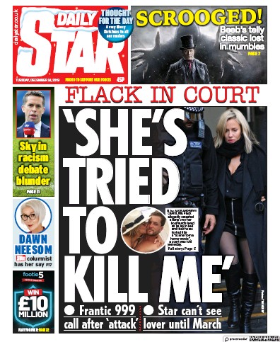 Daily Star Newspaper Front Page (UK) for 25 December 2019