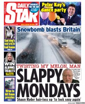 Daily Star (UK) Newspaper Front Page for 25 February 2020