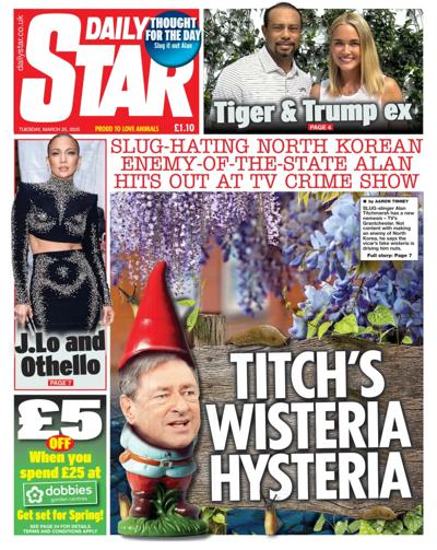 Daily Star Newspaper Front Page (UK) for 25 March 2025