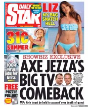 Daily Star (UK) Newspaper Front Page for 25 May 2020