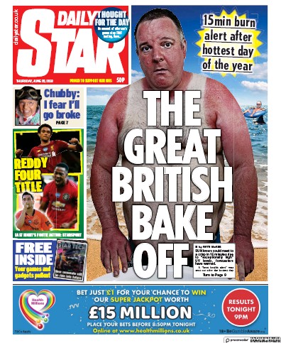 Daily Star Newspaper Front Page (UK) for 25 June 2020