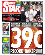 Daily Star (UK) Newspaper Front Page for 25 July 2019