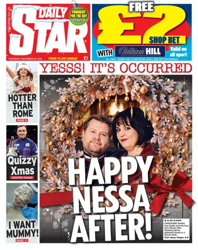 Daily Star Newspaper Front Page (UK) for 26 December 2024