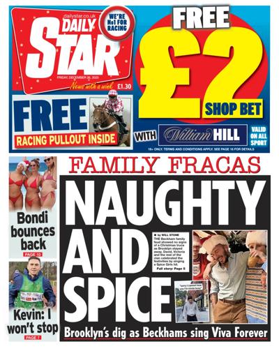 Daily Star Newspaper Front Page (UK) for 26 December 2025