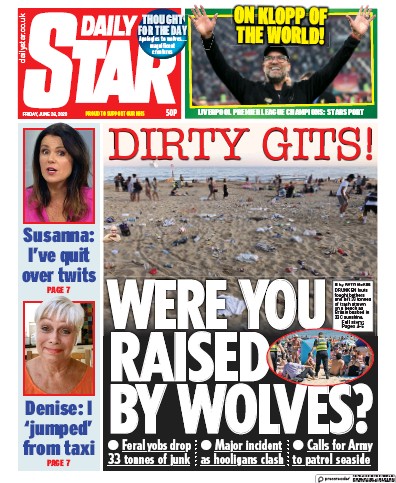 Daily Star Newspaper Front Page (UK) for 26 June 2020