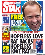 Daily Star (UK) Newspaper Front Page for 26 June 2021