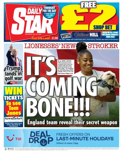 Daily Star Newspaper Front Page (UK) for 26 July 2025