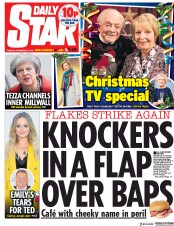 Daily Star (UK) Newspaper Front Page for 27 November 2018