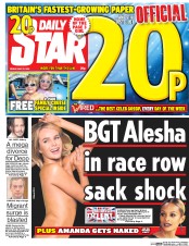 Daily Star (UK) Newspaper Front Page for 27 May 2016