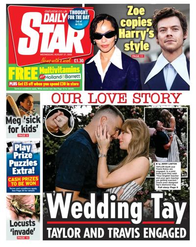 Daily Star Newspaper Front Page (UK) for 27 August 2025