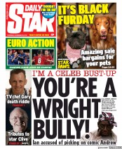 Daily Star (UK) Newspaper Front Page for 28 November 2019