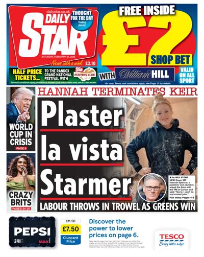 Daily Star Newspaper Front Page (UK) for 28 February 2026