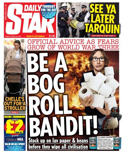 Daily Star Newspaper Front Page (UK) for 28 March 2025