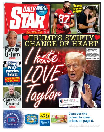Daily Star Newspaper Front Page (UK) for 28 August 2025