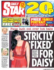 Daily Star (UK) Newspaper Front Page for 28 September 2016