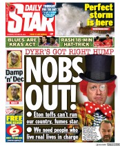 Daily Star (UK) Newspaper Front Page for 29 October 2020